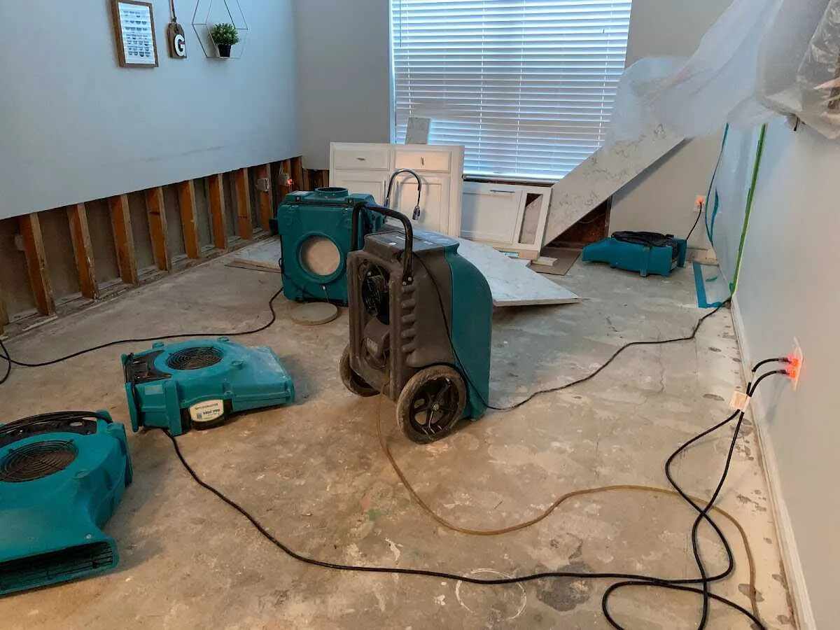 Dehumidifier in flood-cut room for Water Extraction & Removal in Eagle Point